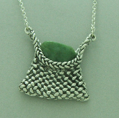 pacifictreasures   Silver kete and chain  with pounamu-649